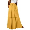 thumbnail image 1 of BRDFRL Womens Casual Maxi Skirts for Women 2025 High Waist Boho Skirts Floral Printed Long Flowy Skirt with Pockets Yellow XXL, 1 of 6