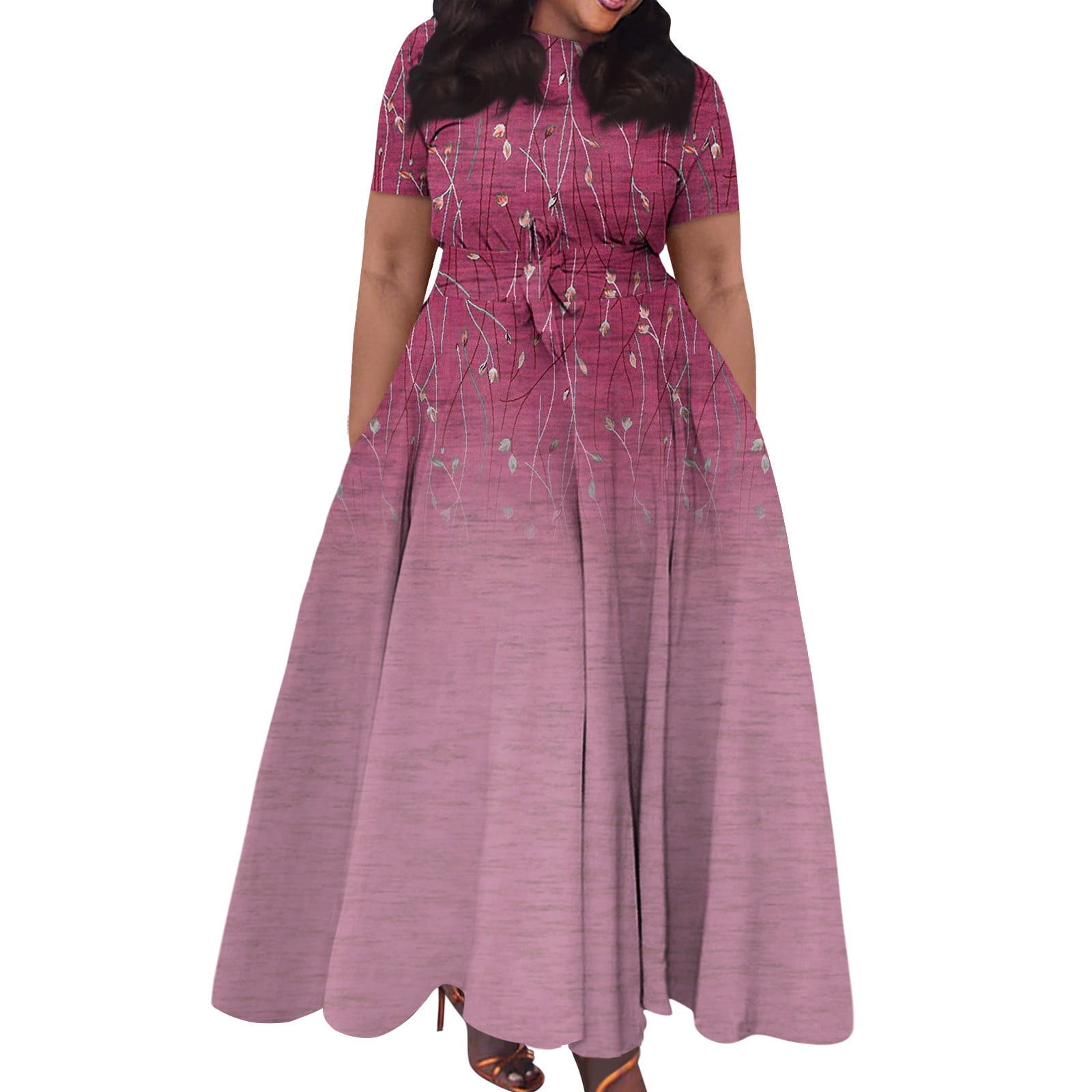 BRDFRL Womens Fall Dress Trendy Short Sleeve Casual Oversized Solid