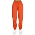 thumbnail image 1 of BRDFRL Womens Sweatpants with Pockets Cotton Solid Color Drawstring Women's Pants with Pockets Sweat Pants Trousers Orange 2XL, 1 of 4