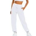 thumbnail image 1 of BRDFRL Womens Sweatpants with Pockets Cotton Solid Color Drawstring Women's Pants with Pockets Sweat Pants Trousers White L, 1 of 5