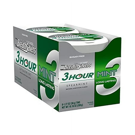 BREATH SAVERS Spearmint Sugar Free Breath Mints Tins, 1.27 oz (8 Count)