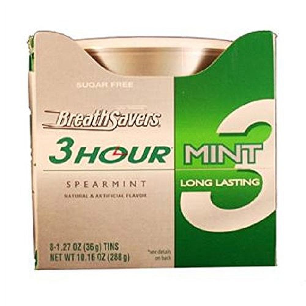 BREATH SAVERS 3HOUR MINT SPEARMINT Can 1.27 oz Each ( 8 in a Pack