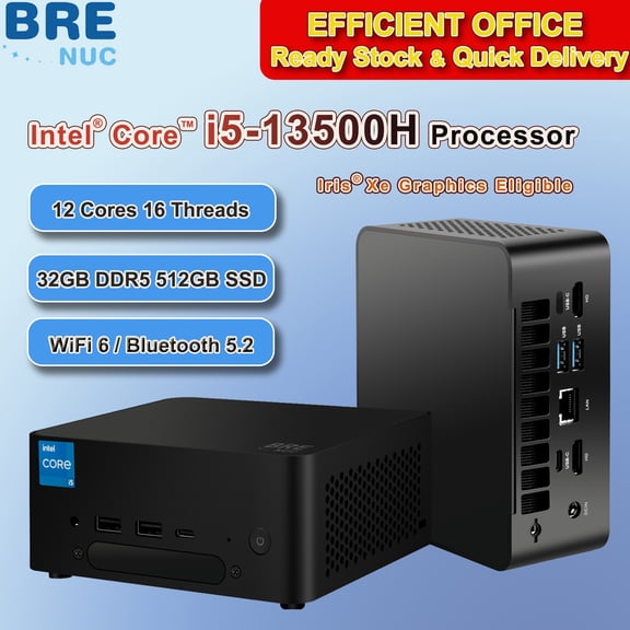 BREB Mini Gaming PC, intel core i5-13500H 32GB DDR5 RAM, 512GB SSD