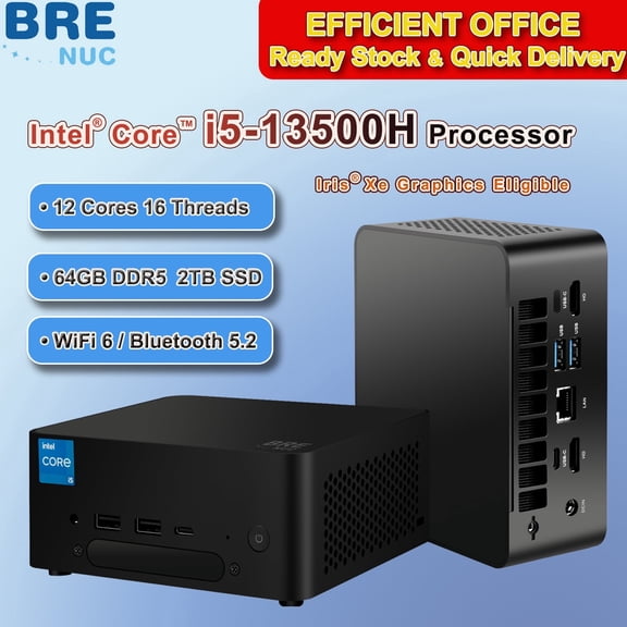 BREB Mini Gaming PC, intel core i5-13500H 64GB DDR5 RAM & 2TB SSD, Wi-Fi 6(AX201) and Bluetooth 5.2