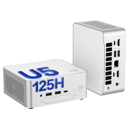 BREC Mini Desktop PC, Intel Core Ultra 5-125H(14 Cores/18 Threads, up to 4.5GHz), 32GB DDR5 RAM, 2TB SSD