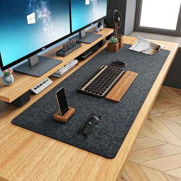 BREENHILL Felt Desk Pad, 36" x 15.75" Dark Gray Large Anti-slip Desk Mat Mouse Pad Keyboard Mat for Office Home