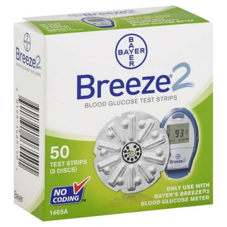 Bayer Breeze 2 Blood Glucose Test Strips, 50 count (Pack of 3)