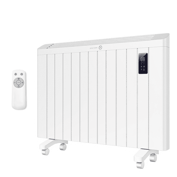 Rocyis 1500W Convection Panel Heater - Ultra Quiet Wall Mount Space Heater with Remote, Timer & LED Display, Portable Electric Heater for Indoor Use, Fanless Design, Plug-in Wall Mounted Heater