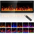 thumbnail image 1 of BREEZEHEAT 50" Narrow Bezel Linear Electric Fireplace - ETL Certified, Recessed/Wall Mount, HD Flame with Crystal, Remote & Touch, 750W/1500W (500 Sq.Ft), 8H Timer, Overheat Protection, 1 of 15