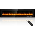 thumbnail image 1 of BREEZEHEAT 72" Ultra Thin Electric Fireplace Insert-ETL Certified, Recessed/Wall Mount, 3D Flame with Crystal, Remote & Touch, 750W/1500W (900 Sq.Ft), 8H Timer, 1 of 15