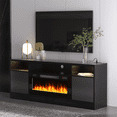 thumbnail image 1 of BREEZEHEAT Electric Fireplace TV Stand-70 inch TV Stand with 36" Electric Fireplace-Living Room Tv Cabinet with Storage for TVs Up to 80"-Led Entertainment Center，Modern Media Console (Black), 1 of 10