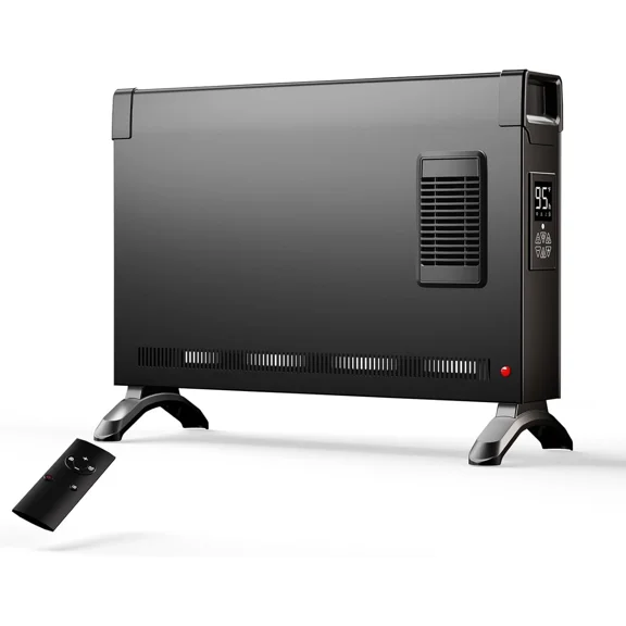 BREEZEHEAT Portable Electric Heater-1500W Convection Panel Heater with Black