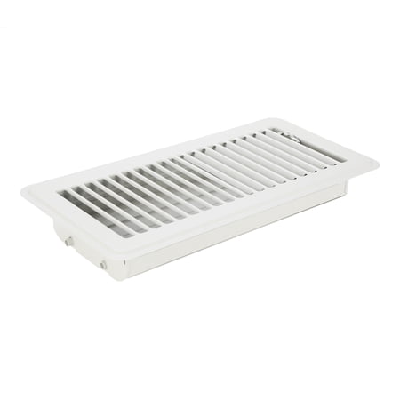 BREEZHOU 4" x 10" Floor Register Heavy Duty Steel Floor Air Vent Cover with Adjustable Airflow for Home Floor 1 Pack