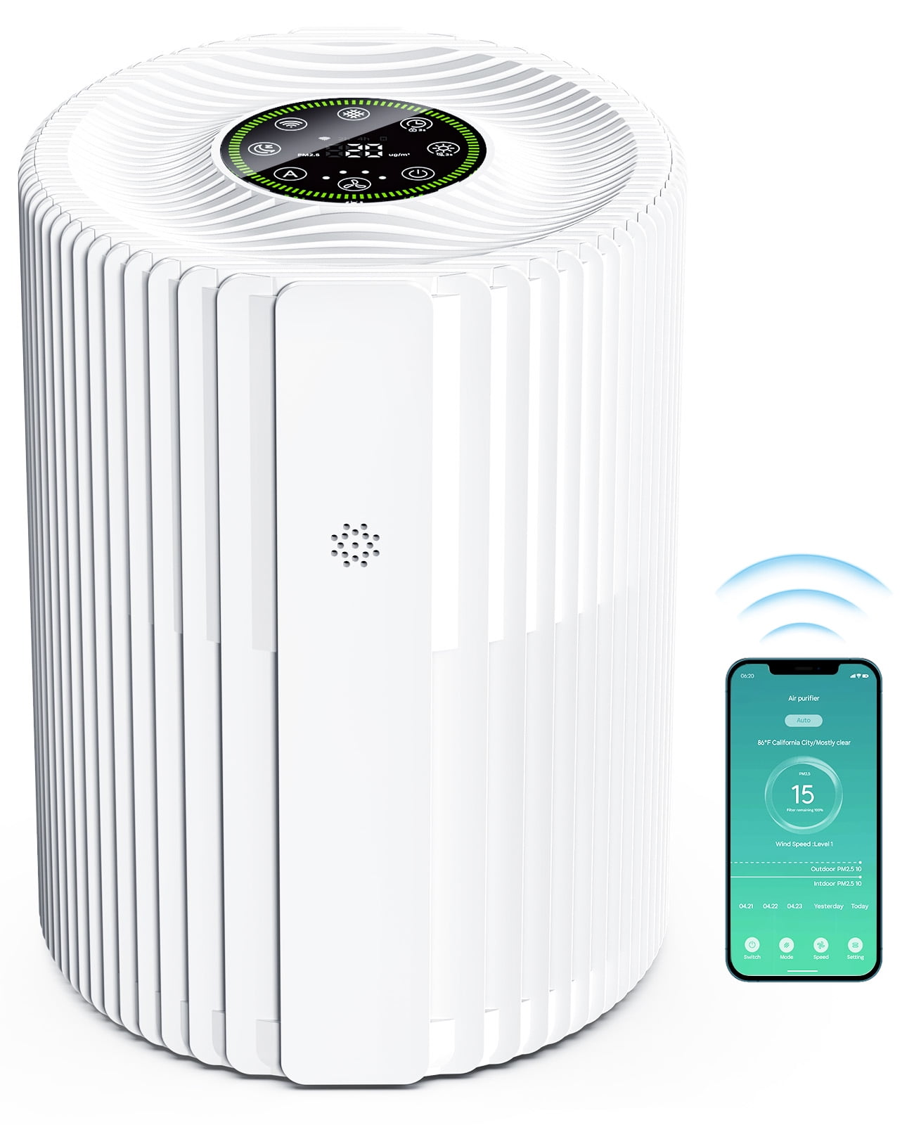 Breezome Air Purifier for Home, HEPA Air Cleaner with Smart WiFi ...