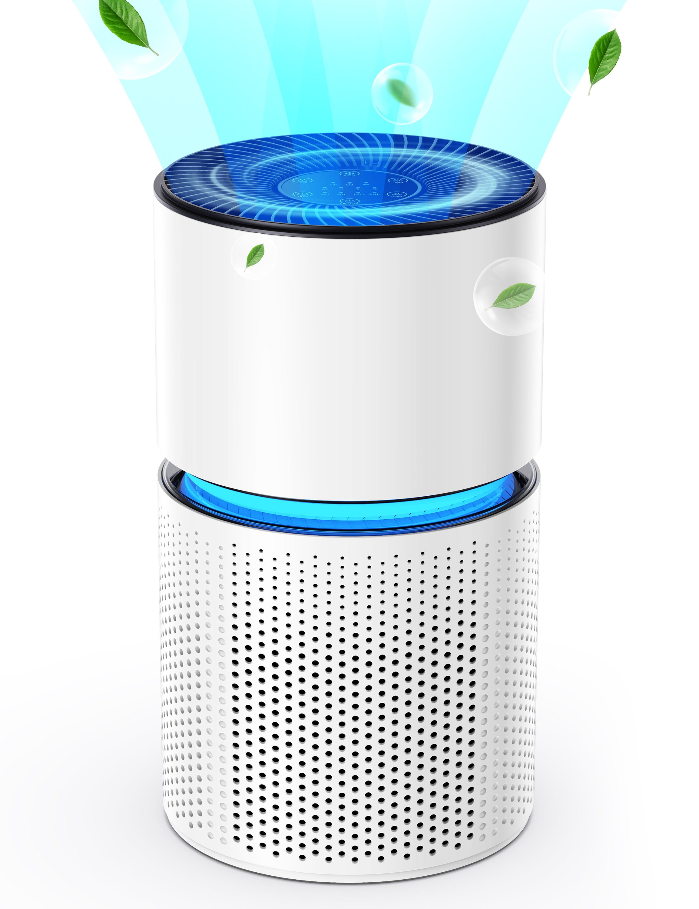 BREEZOME Air Purifier with 4-Stage Particle Filtration, up to 620 Sq. ft, Mis-touch design, Timer, True HEPA Air Purifier for Large Rooms, White