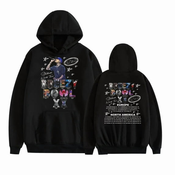 BREEZY BOWL XX PREGAME Hoodie Chris Brown Women's Men's Printed Sweatshirt Fashion Long Sleeve Hoodie