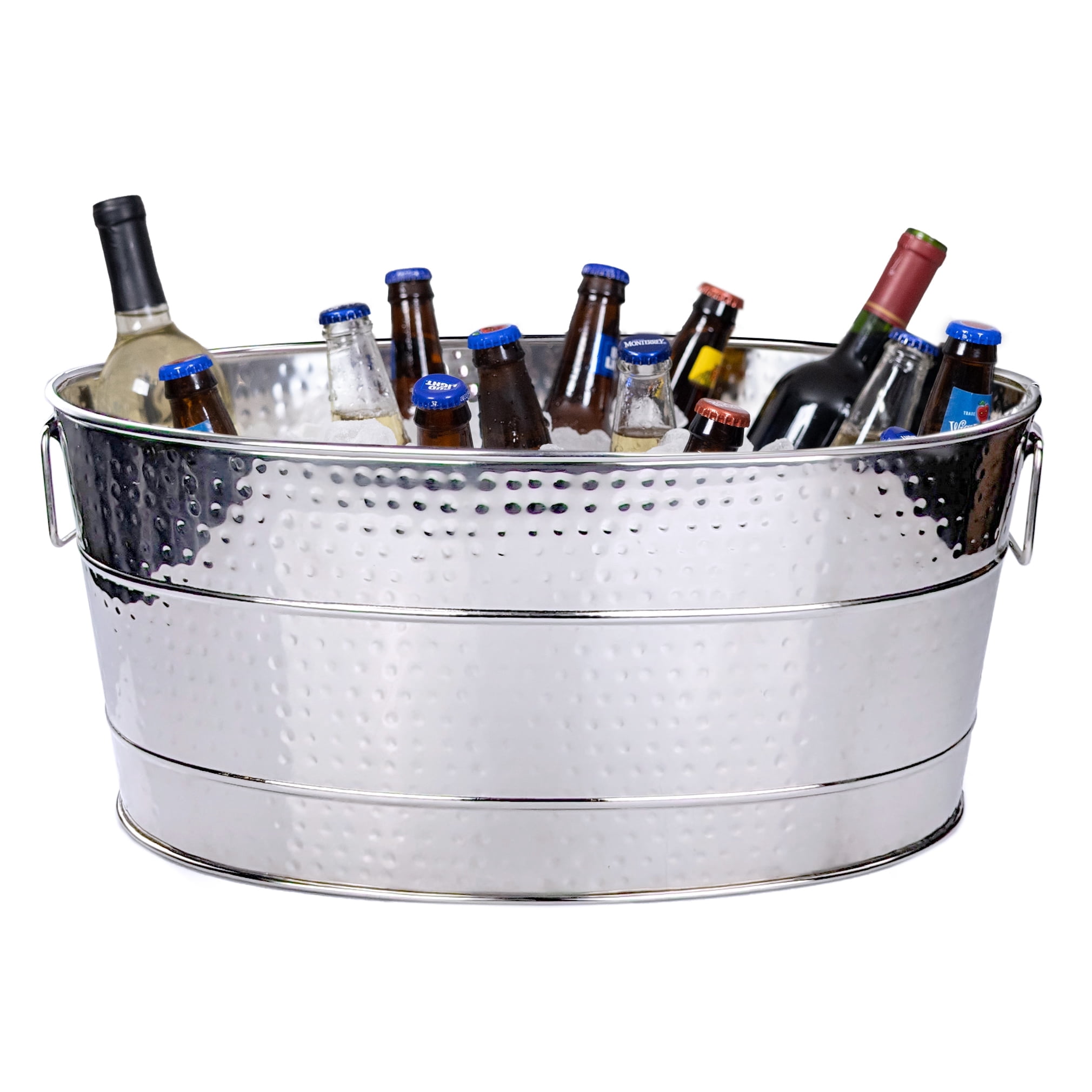 BREKX Aspen Oval Hammered and Smooth Beverage Tubs, Rustproof