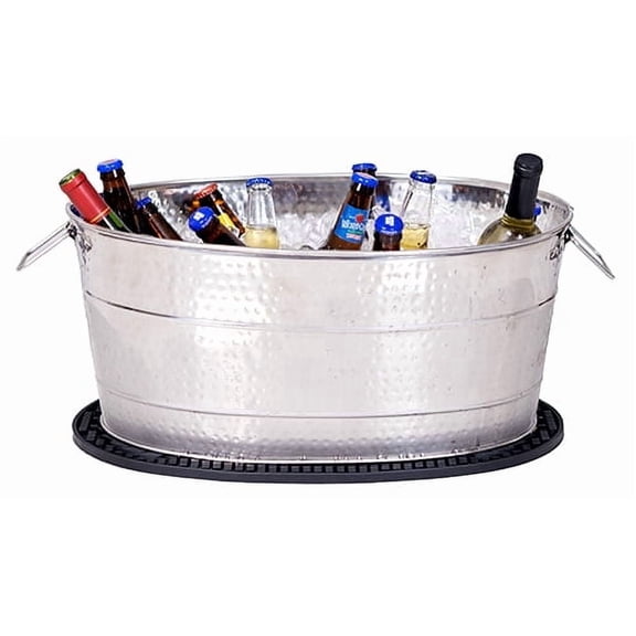 BREKX Aspen Oval Hammered and Smooth Beverage Tubs, Rustproof