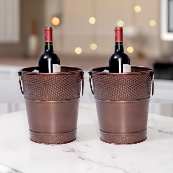 BREKX Berkshire Champagne Antique Copper Beverage Tubs, Set of 2