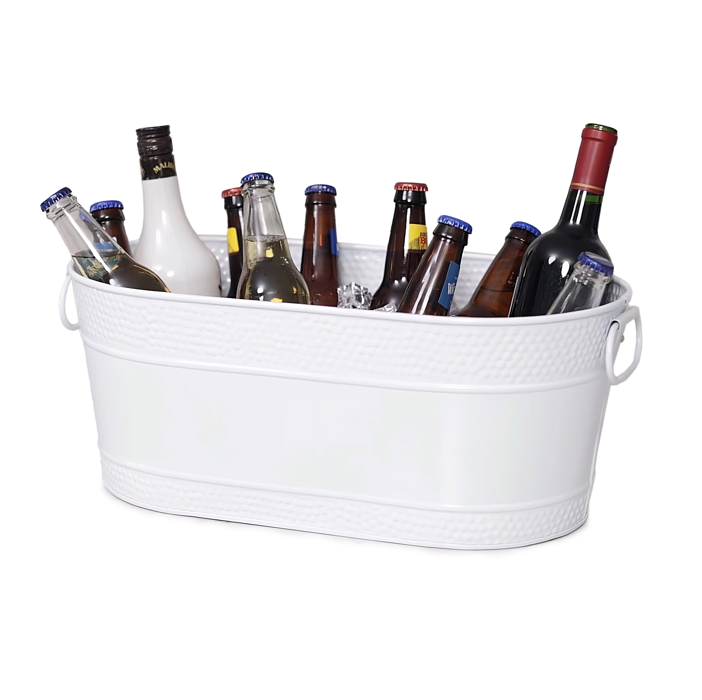 BREKX Colt Beverage Tub Ice Bucket Drink Cooler in White 18"L x 10.5"W
