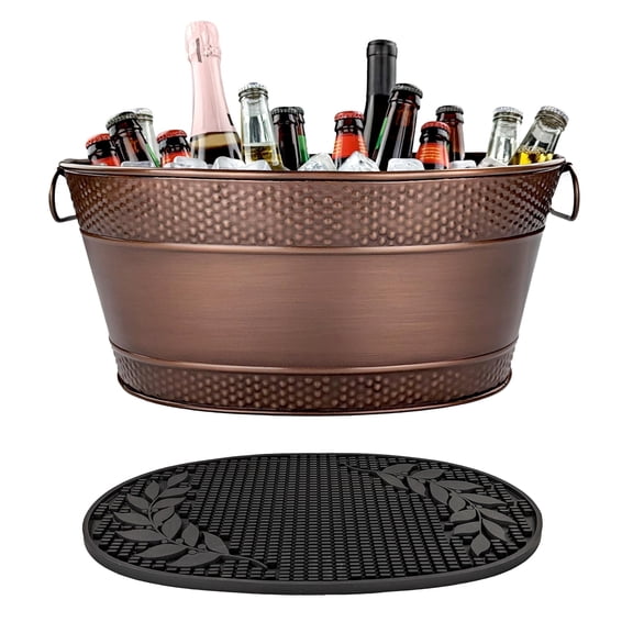 BREKX Colt Cylindrical Smooth and Hammered Beverage Tub, Rustproof