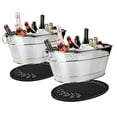 thumbnail image 1 of BREKX Colt Oval Hammered Stainless Steel Beverage Tubs, Rust Proof, 1 of 9