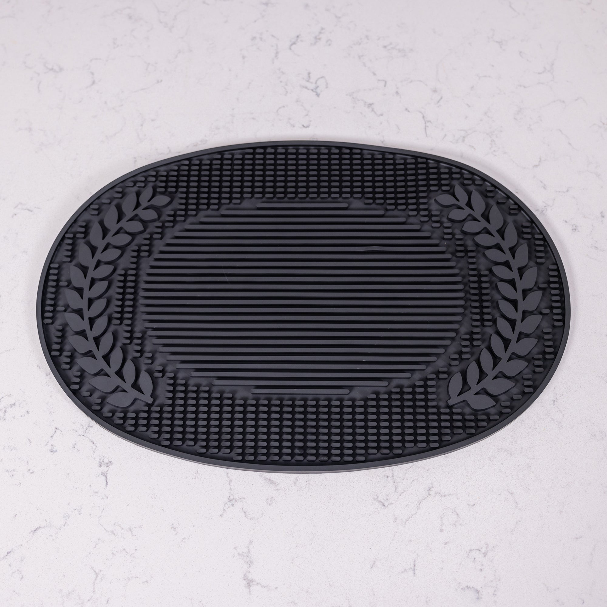 Large Black PVC Oval Bar and Dish Drying Mat
