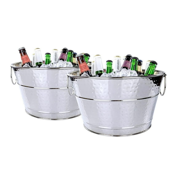 BREKX Old Tavern Stainless Steel Wine Bucket, Set of 2