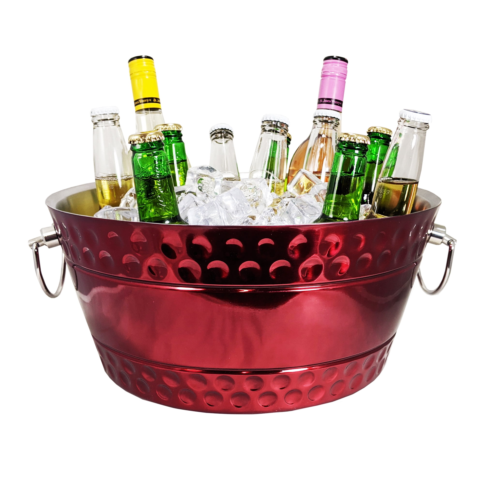 BREKX Red StainlessSteel Beverage Tub, Insulated Bolt Drink Tub 14