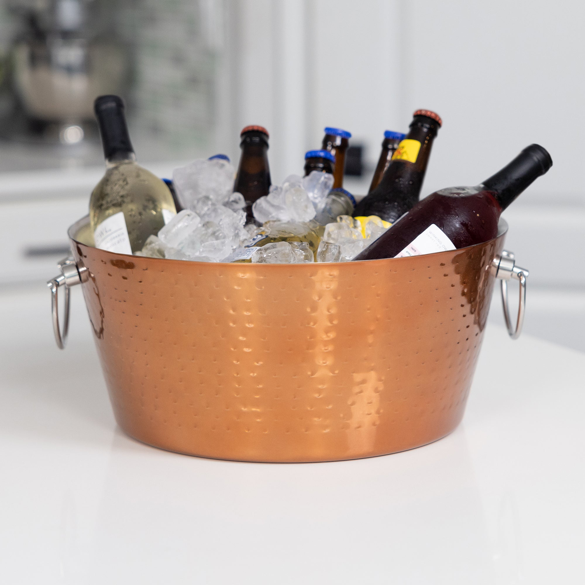 BREKX StainlessSteel Beverage Tub, Insulated Rose Copper Drink Tub