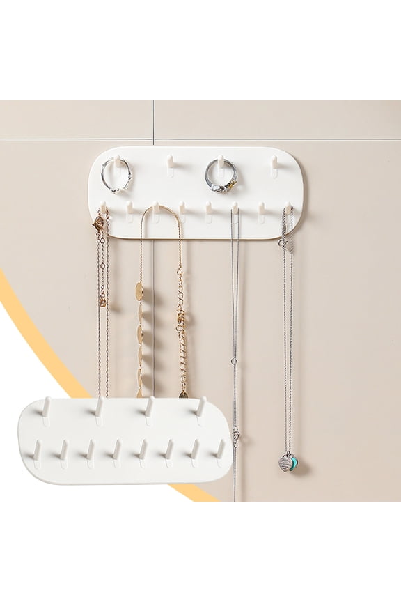 12 Hook Jewelry Organizer Hanger, Key Holder Wall Mount, Earring Necklace Scarf Display Rack for Entryway Bedroom Closet Storage