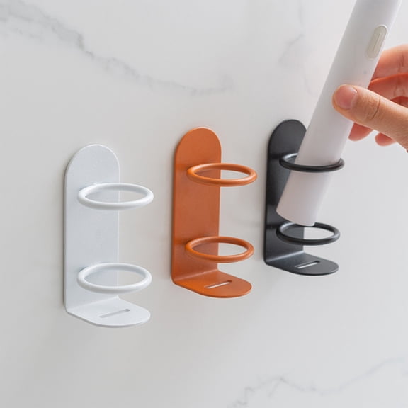 BRELIL 3Pcs Wall Mounted Toothbrush Holder, Iron Electric Toothbrush Storage Rack, Manual Shaver Organizer Shelf for Bathroom Wall, Non Perforated Adhesive Bathroom Accessories