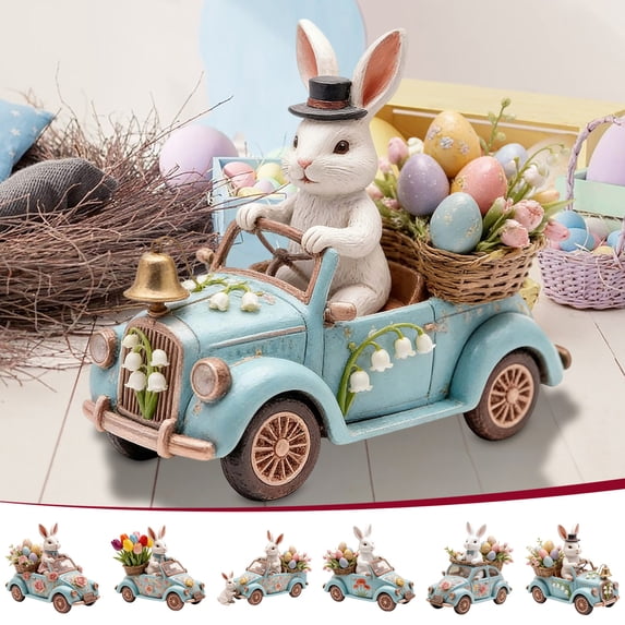 BRELIL 6Pcs Easter Bunny Eggs Acrylic Desktop Decoration, 2D Hollow Out Ornament Holiday Decor, Spring Home Office Tabletop Decor, Festive Easter Party Centerpiece, Cute Rabbit Egg Figurine