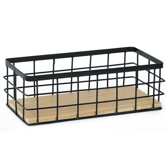 BRELIL No Drilling Wall Mounted Metal Wire Basket, Kitchen Organization Storage Basket, Hanging Storage Bin for Pantry Bathroom Laundry, Rack Shelves for Snacks Soap Towels