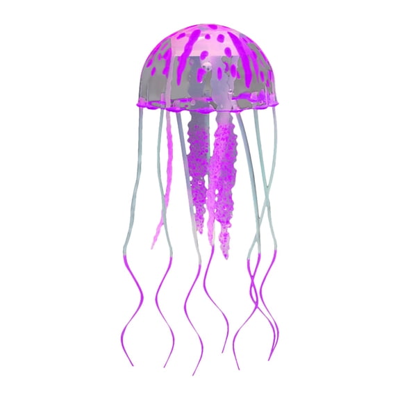 BRELIL Fluorescent Simulation Jellyfish Small Glow in The Dark Aquarium Decor, 2x7.1 Inch Fake Jellyfish for Fish Tank Swimming Pool Decoration, Multicolor Night Glowing Ornaments for Aquarium Pool