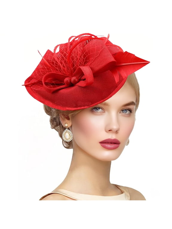 Ladies Hat, Elegant Faux Linen Tea Party Hat For Women, Wide Brim Sun Hat For Garden Party, Church, Wedding, And Outdoor Events