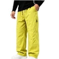 thumbnail image 1 of BRELIL Men's Cargo Pants Loose Fit Wide Leg Drawstring Casual Streetwear Activewear Quick Dry Joggers Workout Hiking Trousers Solid Fall Fashion, Yellow XL, 1 of 5