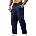 thumbnail image 1 of BRELIL Men's Plus Size Cargo Pants Loose Fit Drawstring Elastic Waist Hiking Joggers Casual Streetwear Outdoor Work Trousers Solid Fall Fashion, Navy M, 1 of 7