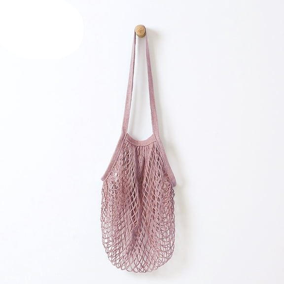 BRELIL Mesh Grocery Tote Bag, Reusable String Fruit Shopping Net, Woven Shoulder Carrier for Supermarket Farmer Market Household
