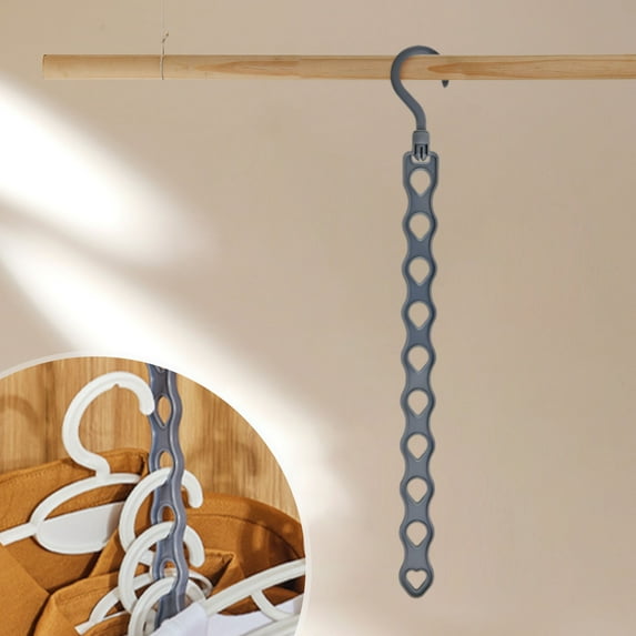 BRELIL Multi Functional Clothes Hanger, Space Saving Folding Hanging Rack For Closet, 10 Slot Garment Organizer For Shirts Pants Dormitory Home Bedroom Wardrobe Storage