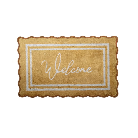 BRELIL Natural Wave Welcome Doormat, Durable Fiber Outdoor Entrance Mat for Front Door Back Door, Non Slip Heavy Duty Scraper Rug for Mud Dirt Water, All Weather Indoor Outdoor Floor Mat for Home
