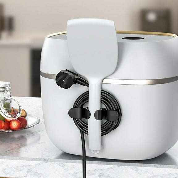 BRELIL Silicone Cable Organizer, Punch Free Cable Clamp Hook And Plug Support, Kitchen Power Cord Winder For Rice Cooker Blender Mixer, Home Office Desk Charger Cable Management