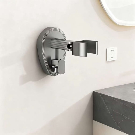 BRELIL Strong Suction Hair Dryer Holder, Rotating No Drill Wall Mounted Bracket, Lazy Hands Free Hairdryer Storage Rack for Bathroom Vanity Bedroom Home Salon