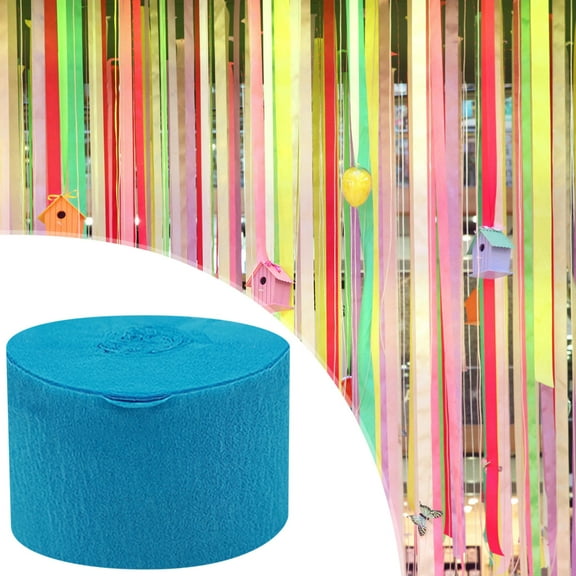 BRELIL Vibrant Crepe Paper Streamer Roll, Durable DIY Party Decorations Paper, Extra Long 82 Feet Bulk Streamers for Birthday Wedding Little One Shower Holiday Crafts
