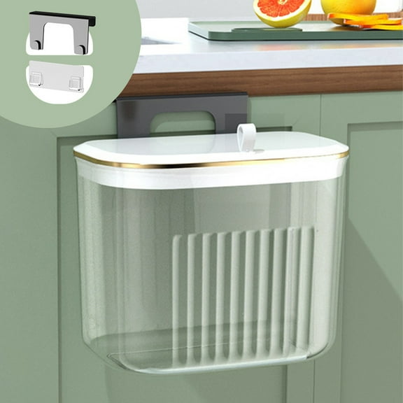 BRELIL Wall Mounted Kitchen Trash Can, Small Waste Bin With Lid, Bathroom Garbage Can for Bedroom Office Home Use