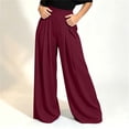 thumbnail image 1 of BRELIL Women Plus Size Wide Leg High Waisted Flowy Trousers with Pockets Casual Loose Long Palazzo Pants Baggy Dressy Fall Winter Outfits, Wine 3XL, 1 of 6