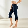 thumbnail image 1 of BRELIL Women's Capri Pants High Waisted Stretch Yoga Workout Slim Fit Active Sporty Pants Summer Hiking Athletic Tights, Navy 2XL, 1 of 7