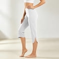 thumbnail image 1 of BRELIL Women's Capri Pants High Waisted Stretch Yoga Workout Slim Fit Active Sporty Pants Summer Hiking Athletic Tights, White 2XL, 1 of 7