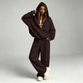 thumbnail image 1 of BRELIL Women's Two Piece Outfits Set Hoodie Long Sleeve Casual Loungewear Wide Leg Pants Matching Tracksuit Solid Loose Fall Winter Vacation Travel Lounge Set, Coffee XL, 1 of 6