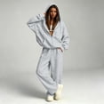 thumbnail image 1 of BRELIL Women's Two Piece Outfits Set Hoodie Long Sleeve Casual Loungewear Wide Leg Pants Matching Tracksuit Solid Loose Fall Winter Vacation Travel Lounge Set, Gray S, 1 of 6